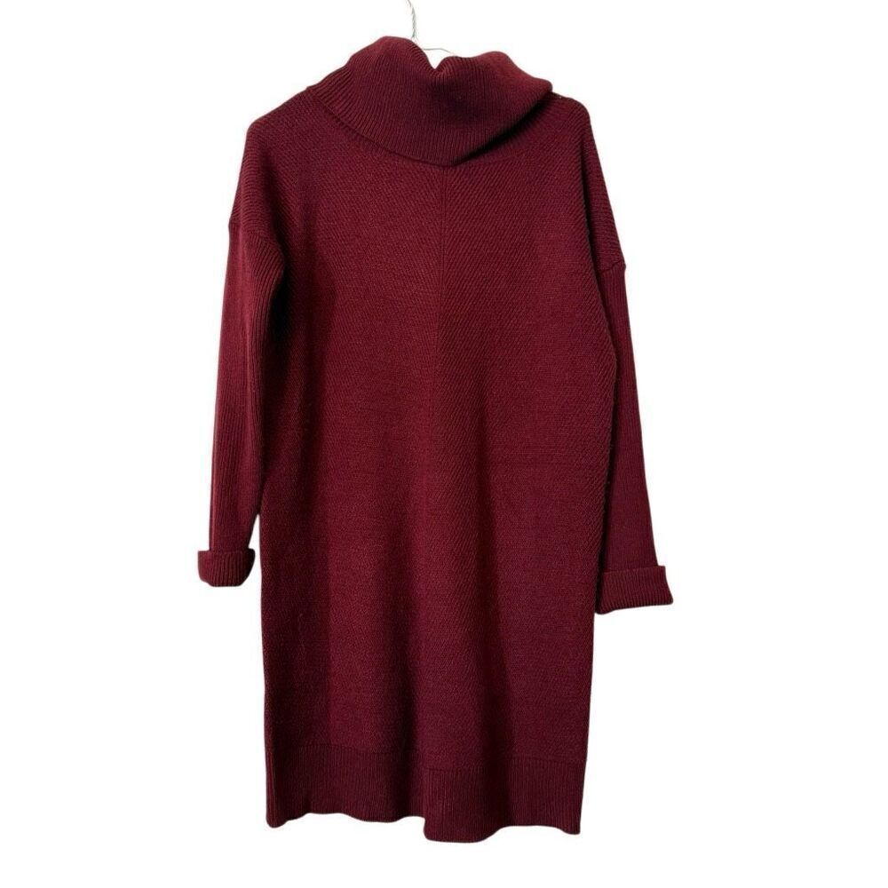 Lulus Cowl Neck Tea Reader Long Sleeve Pullover Sweater Dress Burgundy Medium